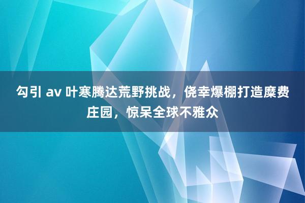 勾引 av 叶寒腾达荒野挑战，侥幸爆棚打造糜费庄园，惊呆全球不雅众