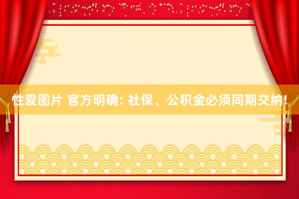 性爱图片 官方明确: 社保、公积金必须同期交纳!