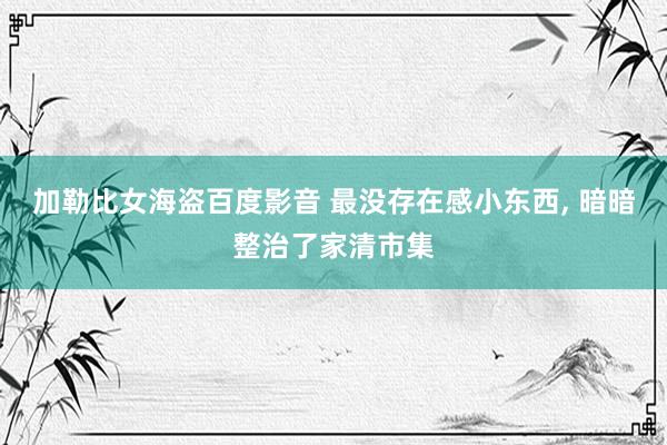 加勒比女海盗百度影音 最没存在感小东西, 暗暗整治了家清市集