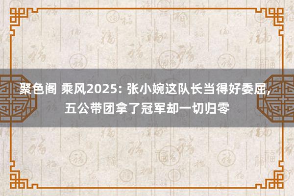 聚色阁 乘风2025: 张小婉这队长当得好委屈, 五公带团拿了冠军却一切归零