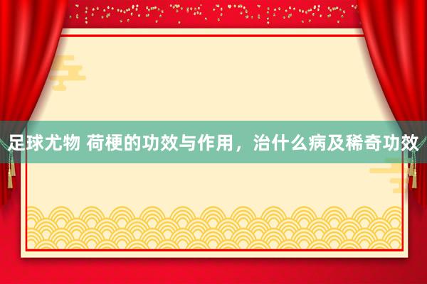 足球尤物 荷梗的功效与作用，治什么病及稀奇功效