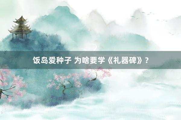 饭岛爱种子 为啥要学《礼器碑》？